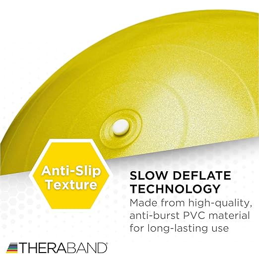 THERABAND Pro Series Exercise Ball, 18" Yellow Stability Trainer for 4'7"–5' Users, Anti-Burst Yoga & Pilates Ball, Balance & Core Trainer, For Athletes Fitness at Gym & Home