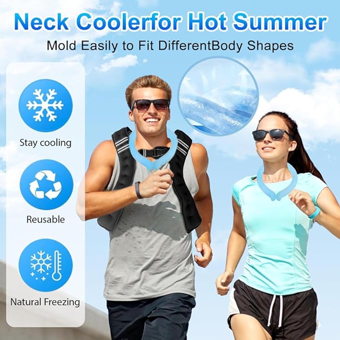Weighted Vest for Women Men & Neck CoolingTube 2 pcs - Weighted Vest Woman,with Reflective Stripe Adjustable Safety Buckle,Men Womens weighted vest for Walking 6.6LB(3kg)11LB(5kg)17.6LB(8kg)22LB(10kg)