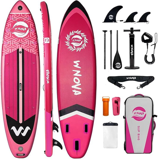 Extra Wide Inflatable Paddle Board, 11' x 34" x 6" Stand Up Paddle Board for Adults, SUP Accessories with Camera Mount, 2+1 Family for Lake, Ocean, Sea