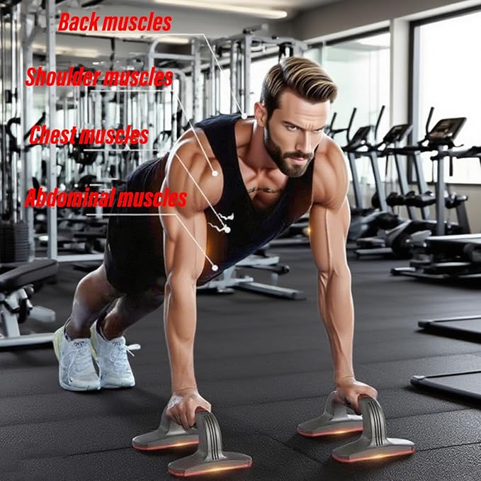 Push Up Bar Detachable Portable Lightweight Pushup Handles with Non-Slip Base & Ergonomic Grips for Home Gym Workout Chest, Arms, Abs