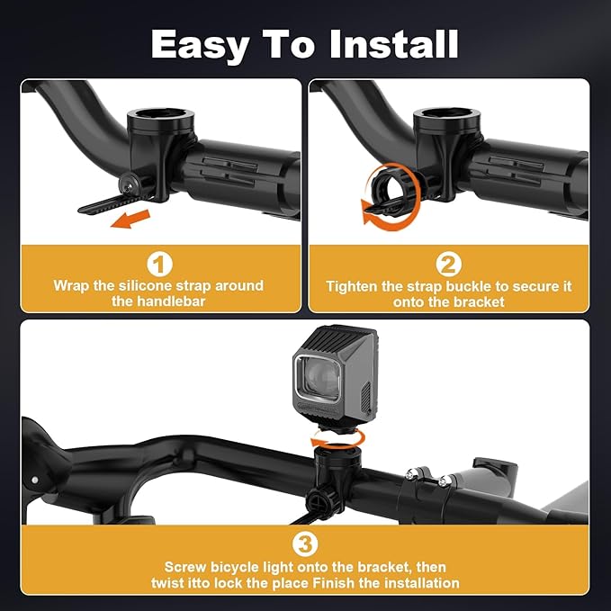 1200 LM Bike Lights for Night Riding, LED USB-C Rechargeable IPX65 Waterproof Bicycle Headlight for Mountain Road Cycling