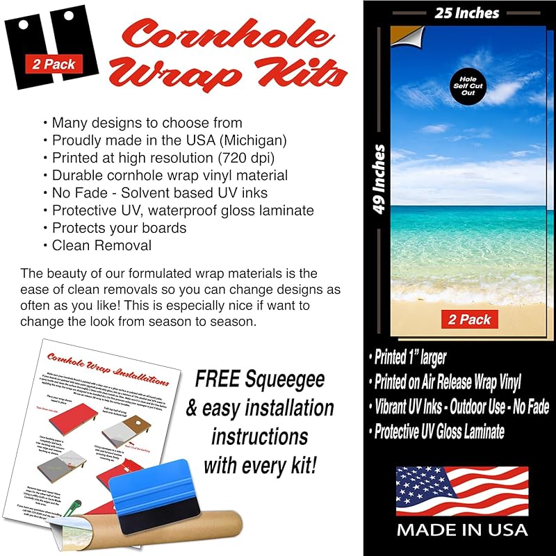 Cornhole Board Wraps #101 - Mr. and Mrs. Black and White Wedding Cornhole Wraps - Cornhole Graphic Decals - Includes Application Squeegee - Set of (2) 25" x 49" Wraps with Gloss Laminate