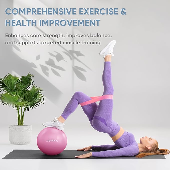 APEXUP Yoga & Pilates Ball - Anti Slip Heavy Duty Gym Ball for Fitness, Balance & Core Workout