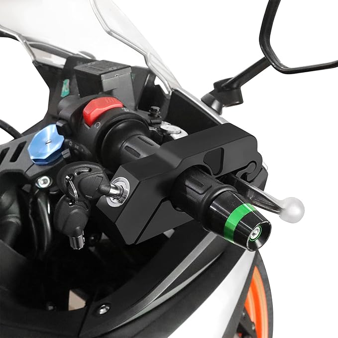 BAIONE Motorcycle Grip Lock Handlebar Throttle Security Lock Anti-Theft Scooters fit for ATV Motorcycles Dirt Street Bike (Black)