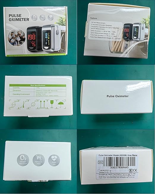 Pulse Oximeter Fingertip - HOLFENRY Oxygen Monitor Fingertip Mini SpO2 Pulse Oximeter Oxygen Saturation Monitor for SpO2/Heart Rate/PI Pulse Ox