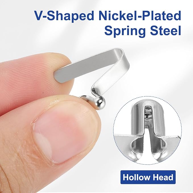 HARFINGTON Single Button Kayak Paddle Snap Spring Clip Spring Steel V-Shaped Hollow Lift Telescopic Locking Tube Pole Clips for Tent Umbrella Camping