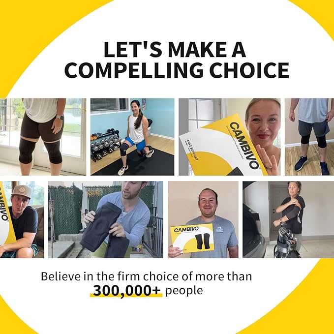 CAMBIVO 2 Pack Knee Brace, Knee Compression Sleeve for Men and Women, Knee Support for Running, Workout, Gym, Hiking, Sports (Beige,X-Large)