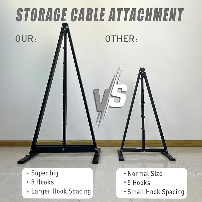 Lat Pull Down Bar Gym Accessory Rack, Lat Pulldown Attachments Cable Attachment Storage Rack for Mag Grip - Home Gym Fitness Heavy Duty A-Frame Stand