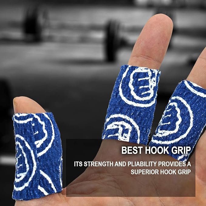 WOD Nation Flexible Hook-Grip Athletic Tape – Easy-Tear, Sweat-Proof Thumb & Finger Strips for Weightlifting