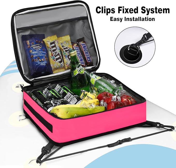 Paddle Board Cooler Bag, Waterproof Surf Sup Deck Cooler Bag Insulated Leakproof 10 Cans, Sup Paddle Board Accessories Bag for Stand Up Paddleboard and Kayak