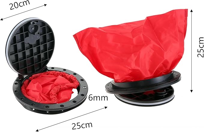 6/8/9 Inch Round Hatch Cover Deck Plate ABS Accessories Hatch Cover with Red Waterproof Bag for Kayak Boat Fishing Rigging