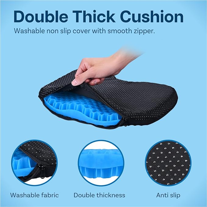 MMOBIEL Anti-Slip Kayak Seat Cushion Waterproof Kayak Gel Seat Cushion – Portable Sit in for Kayak, Boat, Canoe, Rowing etc. – Pressure Relief & Comfort Seat Cushion - Kayak