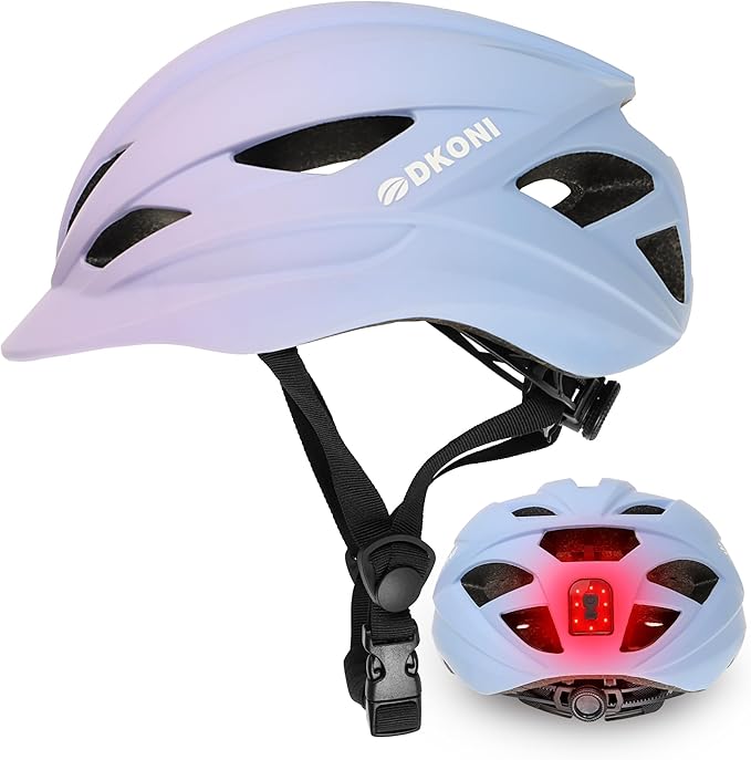 Bike Helmet Adult Urban:Bicycle Helmet for Men Women with USB Charge Detachable Taillight Helmets for Commuter Cycling Scooters