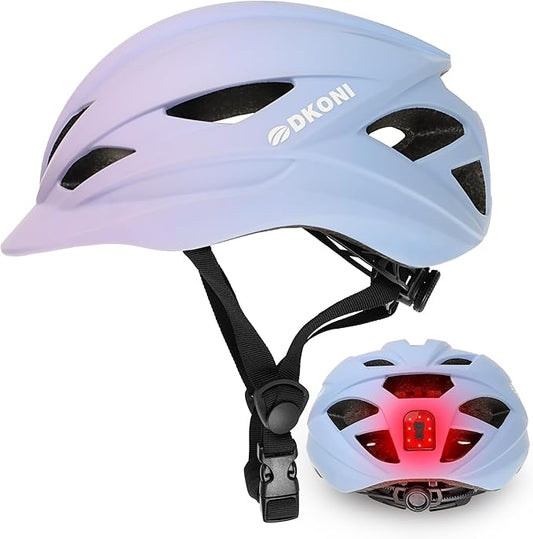 Bike Helmet Adult Urban:Bicycle Helmet for Men Women with USB Charge Detachable Taillight Helmets for Commuter Cycling Scooters