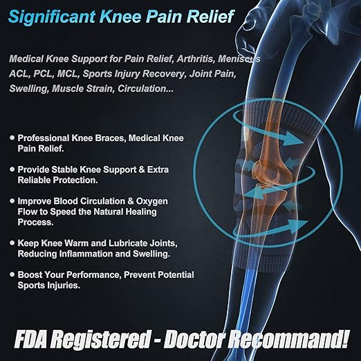 NEENCA Knee Braces for Knee Pain Relief, Compression Knee Support Sleeve for Meniscus Tear, ACL, Arthritis, Joint Pain, Injury Recovery, Circulation, Sports. Women Cycling Leg Warmers, Keep Leg Warm