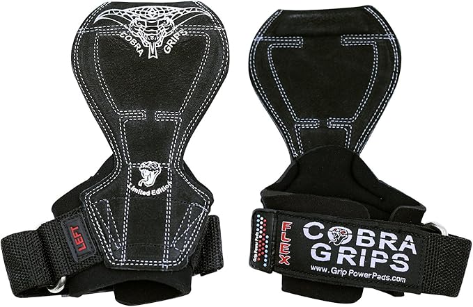 2018 Cobra Grips Flex Model Weight Lifting Gloves Heavy Duty Straps Alternative Power Lifting Hooks for Deadlifts with Padded Wrist Wrap Support Bodybuilding
