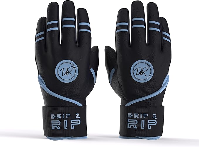 Drip & Rip Baller Series - Youth Batting Gloves + Adult Batting Gloves - for Softball and Baseball - Long Cuff Style for Men and Youth