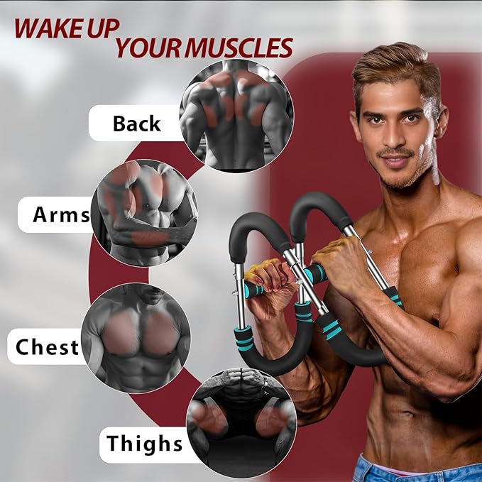 Twister Arm Trainer, Chest Workout Equipment, Three-Level Adjustable Forearm Strengthener at Home, Portable Fitness Exerciser, Gifts for Men Women Dad Bro Husband