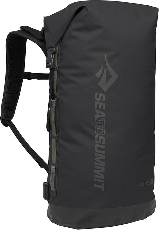 Sea to Summit Big River Dry Backpack with Adjustable Harness, 50 Liter, Jet Black