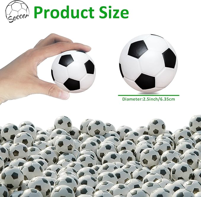 60 Pcs Mini Soccer Stress Balls Soccer Party Favor 2.5'' Inch Mini Foam Sports Ball Squeeze Ball Kids Adults Anxiety Stress Relief for School Carnival Reward Party Bag Gift Fillers