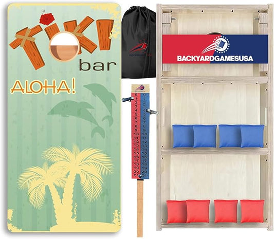 CornholeGamesUSA Pro Cornhole Boards Set | Made in USA | 3/4 Baltic Birch | No Bounce | Triple Thick Legs | Two Brace & Handles, Tournament 2x4 Regulation Set with Score Tower & Cornhole Bags