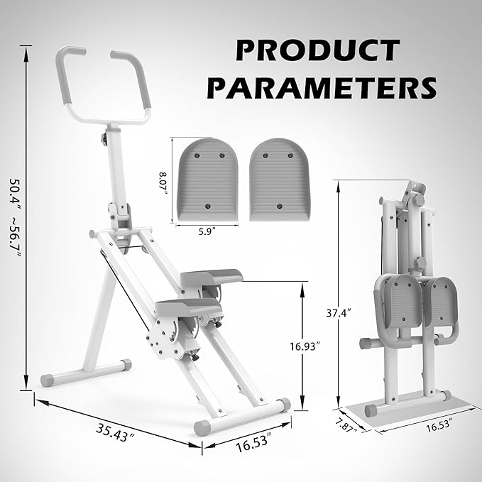 Leikefitness Stair Stepper for Home Gym,Vertical Climber Machine for Full-Body Workout,Foldable Cardio Stepper with Adjustable Handle and Treads for Women & Men (White)