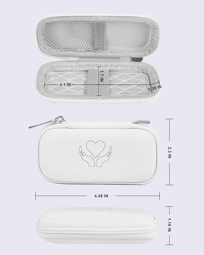 Heart Rate Monitor Case KardiaMobile EKG Monitor 1L 6L, Portable Hard EVA Kardia Mobile Case with Climbing Clip, Protective KardiaMobile EKG Organizer