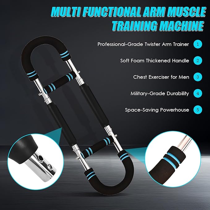 Twister Arm Exerciser, 70-110lb Adjustable Workout Equipment,Twister Arm Exerciser,Chest,Arms, Shoulders and Forearms Muscle Training Fitness Equipment,Portable Power Twister Bar