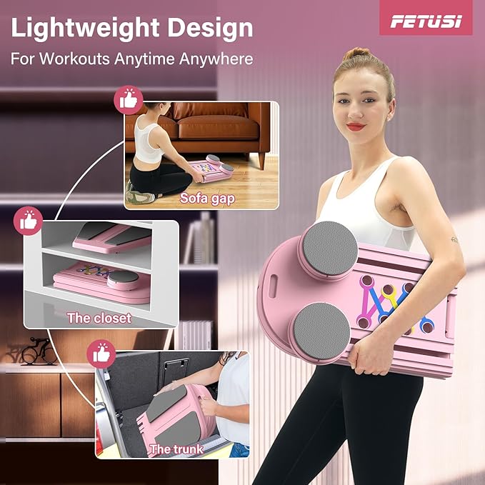 Pilates Board,Foldable Pilates Reformer Sets with Timer,Multifunctional Abdominal Pilates Board for Home Workout Equipment,Portable Ab Board Trainer Pilates Exercise Machine, Pilates Board for Women