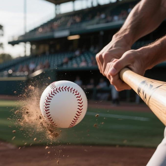 Rarapop Blank Standard Baseball Balls, Official Size 9 Inch Leather Covered Practice Baseball Training Ball for League Play, Pitching, Hitting, Batting, Fielding, Autograph