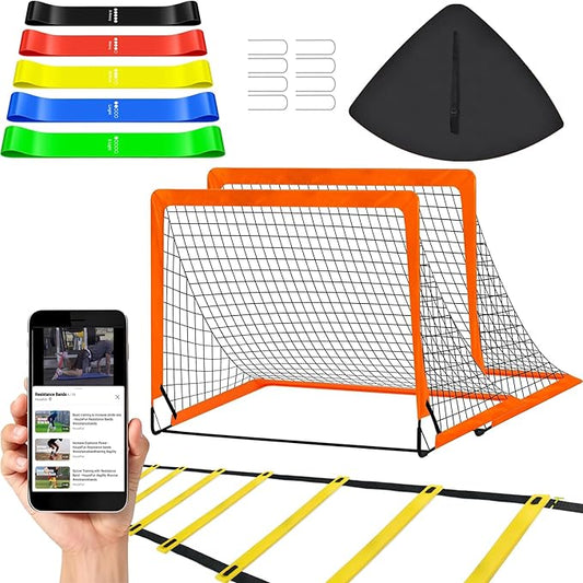Soccer Goals for Backyard, Portable Soccer Goal, Football Practice, Soccer Training Equipment for Young