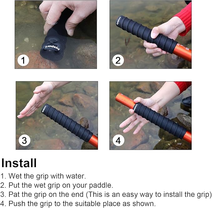 Ayaport Kayak Paddle Grips Non-Slip Silicone Wraps Blister Prevention Kayaking Accessories for Take-Apart Paddles