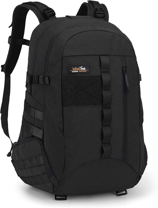 WindTook 40L Military Tactical Backpack for Men and Women,Molle Hiking daypacks Assault Pack 3 Day Bug Out Bag for Camping Travel Army Hunting Gym Rucksack Survival (Black)