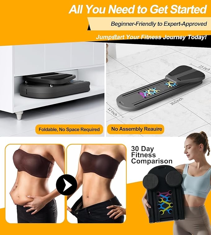Pilates Reformer Set - Pilates Board for Home Workout, All in One Pilates Equipment with Timer, Home Pilates Machine Kit, Exercise Board, Ab Core Trainer, Core Workout Equipment