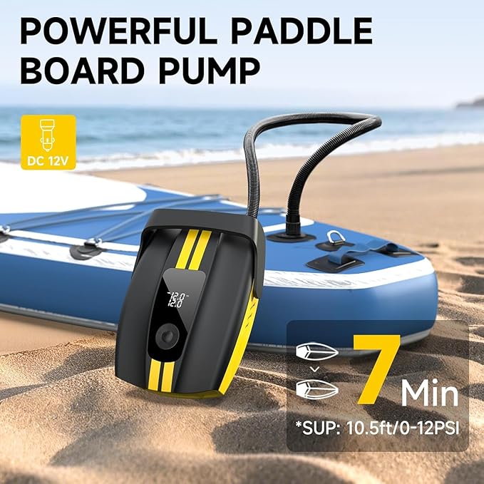 50PSI Paddle Board Pump Electric Portable, Sup Pump with Auto-Off,9 Modes Paddleboard Pump for Stand Up Paddle Board/Car/Kayak/Motorcycle/Bicycle