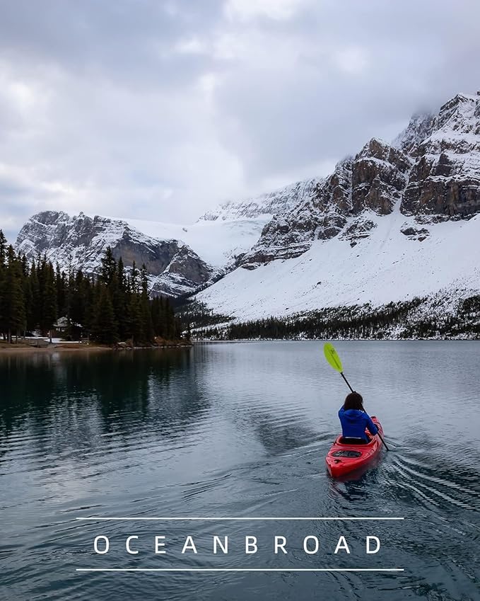 OCEANBROAD Carbon Fiber Kayak Paddle 90.5in/230cm, 86in/218cm for Adults Kayaking Boating Canoeing Oar with Paddle Leash