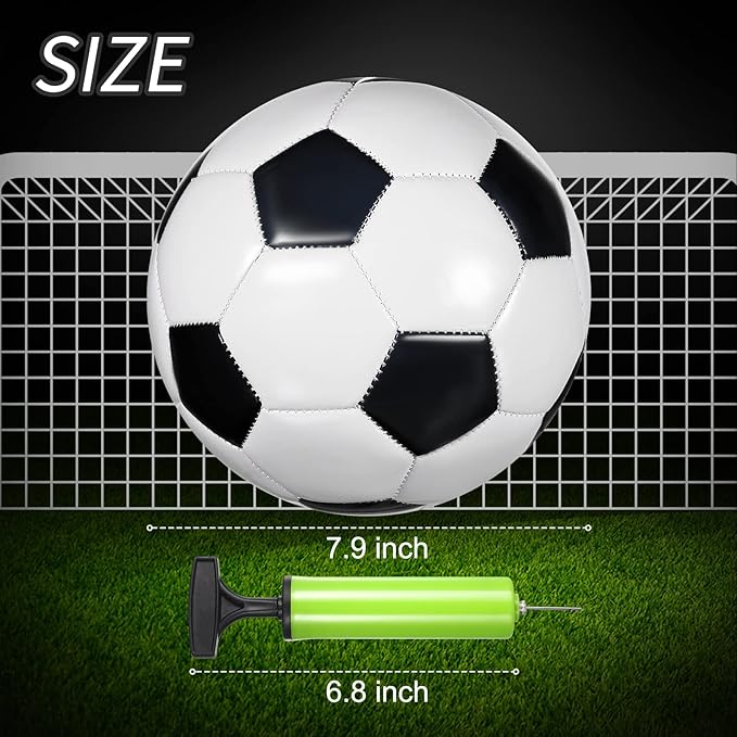 Deekin 6 Pcs Soccer Ball Bulk with Pump Teamwork Outdoor Sport Game Training Soccer Ball Bulk for School Sport Teen Adult Child