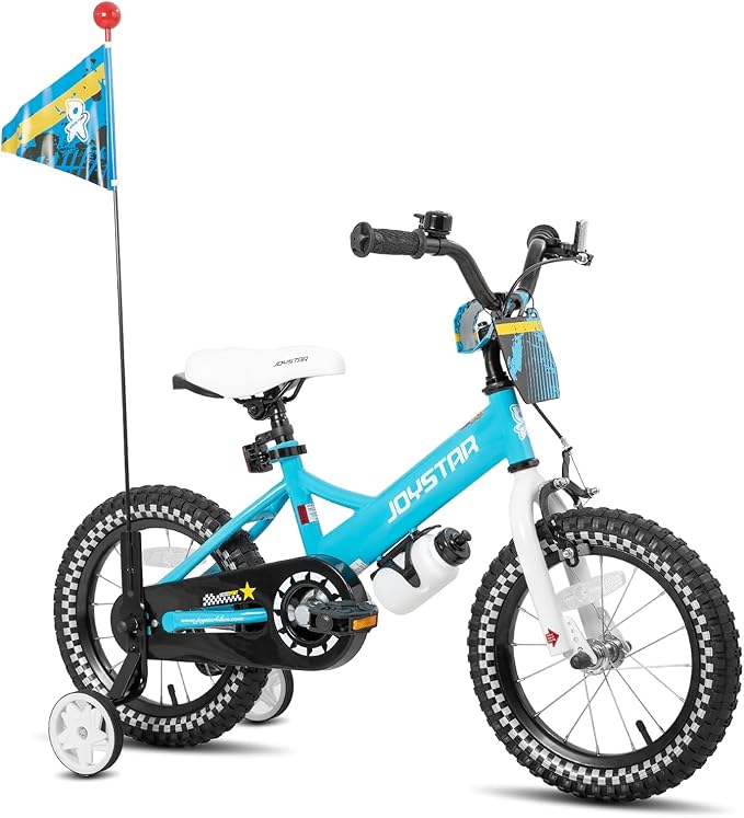 JOYSTAR Little Daisy Kids Bike for Girls Boys Ages 2-7 Years, 12 14 16 Inch Girls Bikes with Doll Bike Seat & Streamers, Boys Bike with Flag & Number Plate, Multiple Colors