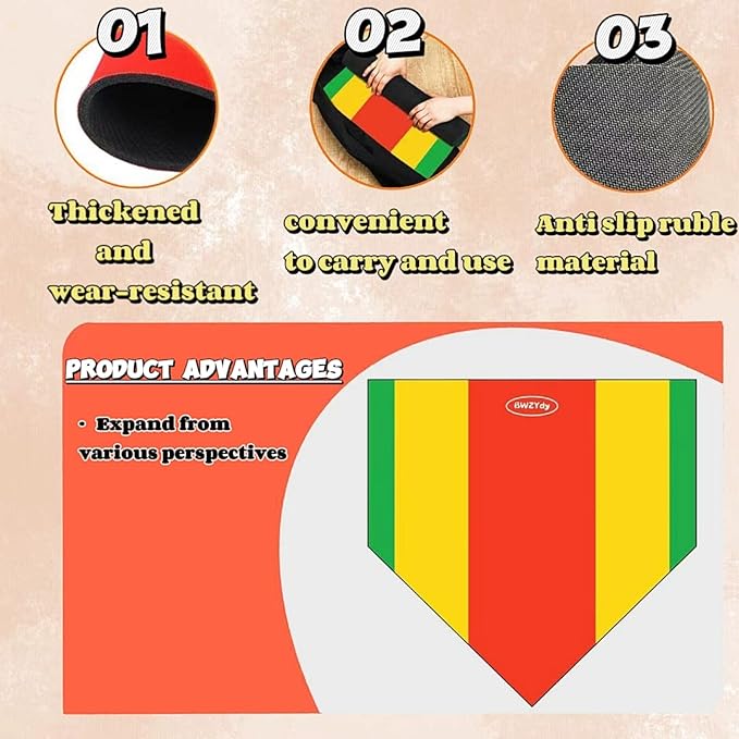 Baseball Home Plate - 17" Tri-Color Blended Rubber Mat for Pitching & Hitting Practice,Softball Training | 0.6lbs Lightweight,Portable Design with Carry Bag,All-Weather Baseball Bases