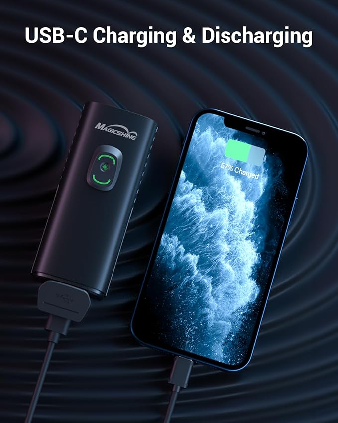 MagicShine Bicycle Light RAY 1600B/RAY 2600B,USB-C Fast Charging IPX6 Waterproof,Equipped with Two High-Power LEDs Bike Headlight