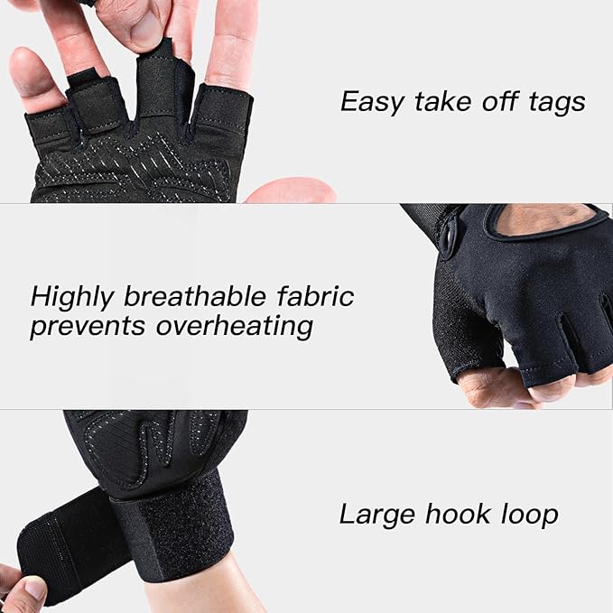 Iron Grit Weight Lifting Gloves,for Men and Women, Workout Gloves with Wrist Support for Exercise, Weightlifting, Training, Pull-ups Breathable and Snug fit
