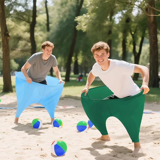 Granny Pants Yard Game Freaky Party Games Pants with Bouncy Balls and Air Pump Oversized Granny Pants Outdoor Game for Adults and Family Interactive Throwing Game for Group Gatherings
