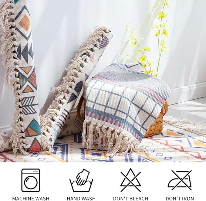 nuveti Cotton Yoga Mat - Absorbent, Grippy Tight Weave, Ashtanga & Hot Yoga Rug, Helps with Slippery Hands & Feet