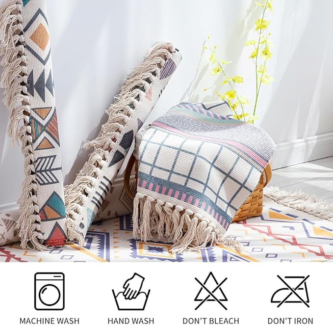 nuveti Cotton Yoga Mat - Absorbent, Grippy Tight Weave, Ashtanga & Hot Yoga Rug, Helps with Slippery Hands & Feet