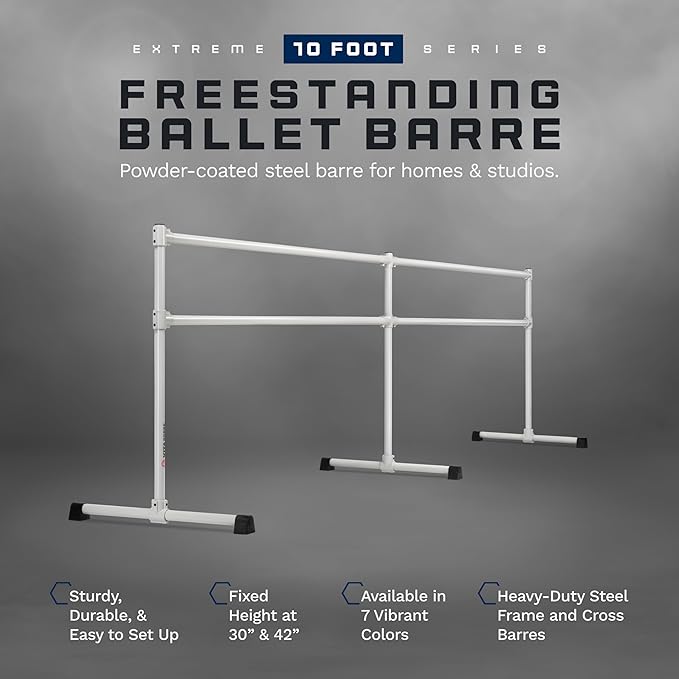 VITA Barre Portable Freestanding Double Ballet Barre, Extreme, Steel | Fixed Height, Made in USA, Home or Gym Exercise Equipment for Kids & Adults | Dance, Fitness, Pilates