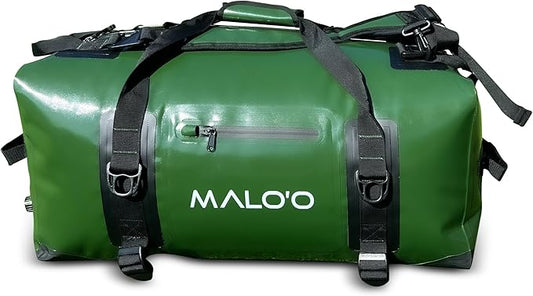 Malo'o Airtight Waterproof Adventure Duffle - Ideal for Kayaking, Camping, Beach, Fishing, Boating, Hiking - Water-Tight Zipper
