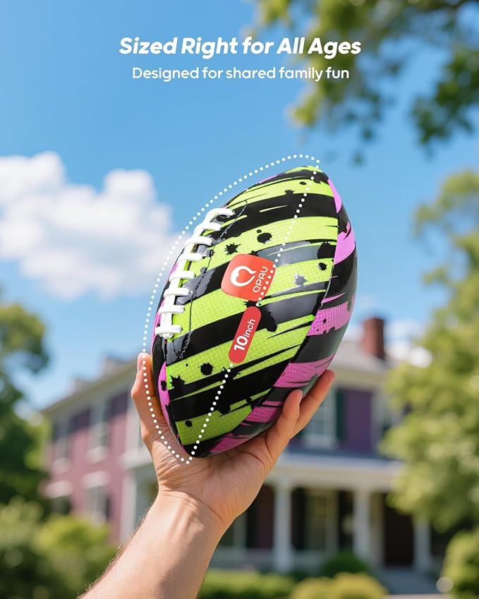 QPAU Waterproof Football, 2 Pack 10 Inches Outdoor Games for Adults and Kids, Fun Swimming Pools Toys and Accessories for Beach Lake Park Backyard