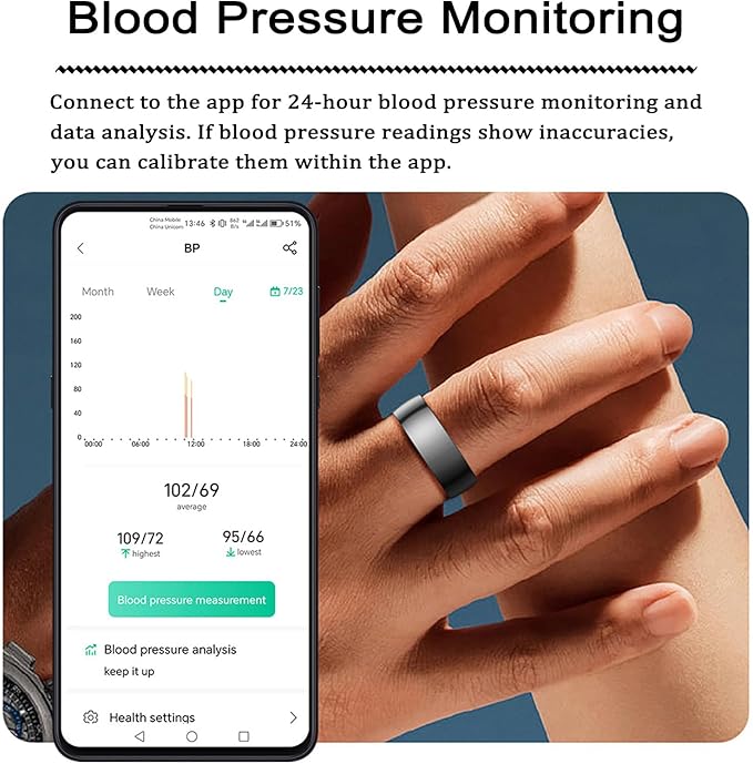 2025 New Smart Ring for Women Men, Ceramic Smart Health Ring - IP68 Waterproof Fitness Ring with Sleep Tracker, Step Tracker, Heart Rate/Blood Oxygen/Distance Monitoring, Charging Case