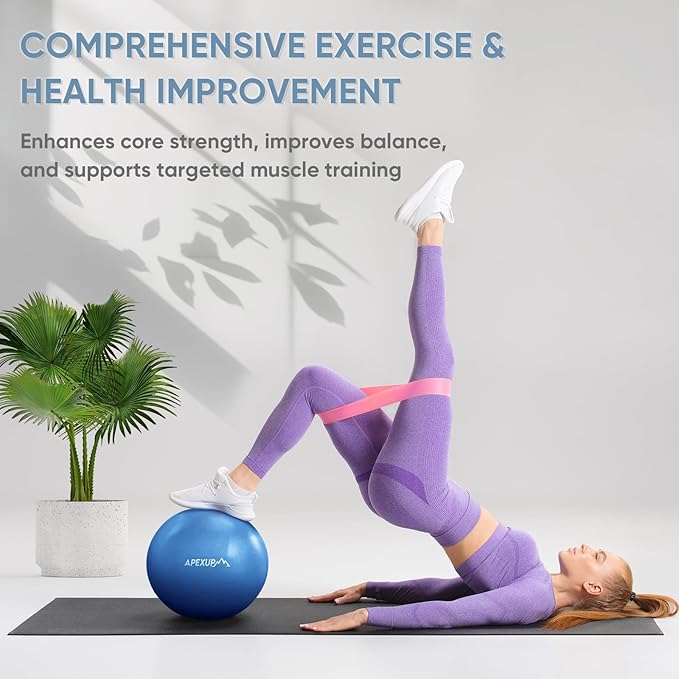 APEXUP Yoga & Pilates Ball - Anti Slip Heavy Duty Gym Ball for Fitness, Balance & Core Workout