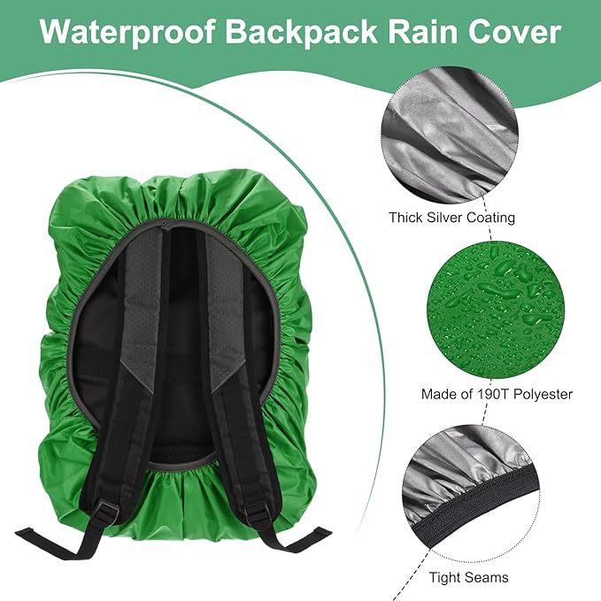 Waterproof Backpack Rain Cover Waterproof Backpack Cover, Bag Rain Cover with A Vertical Reflective Strap for Hiking/Biking/Camping/Outdoor Traveling